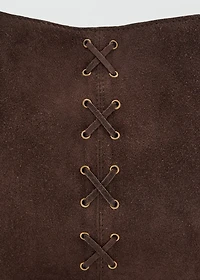 Leather bag with cord detail