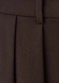 Wide-leg mid-rise pleated pants