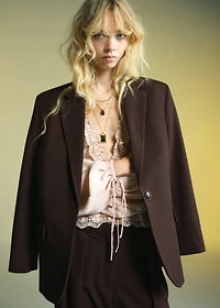 Wide-leg mid-rise pleated pants
