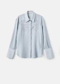 Embroidered lyocell blouse