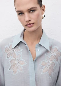 Embroidered lyocell blouse