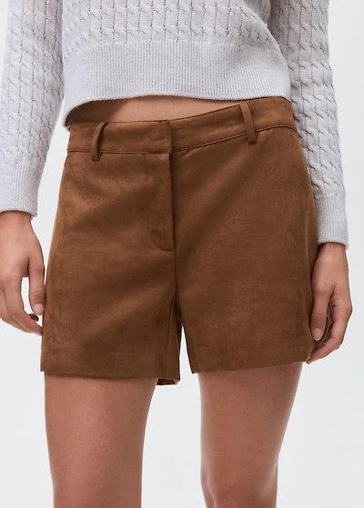 Suede-effect shorts