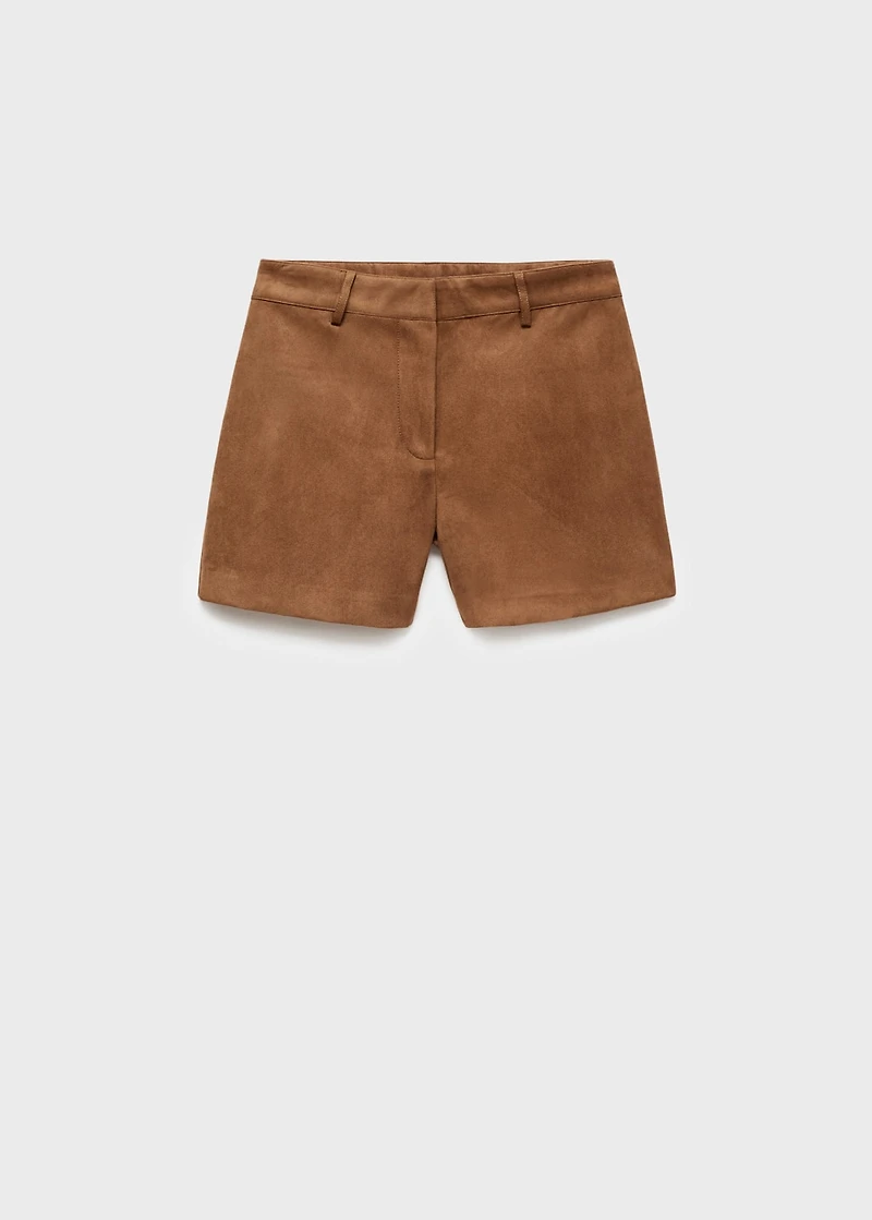 Suede-effect shorts