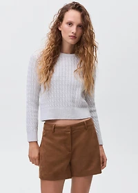 Suede-effect shorts