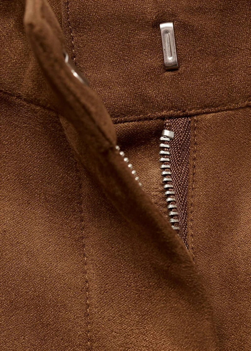 Suede-effect shorts
