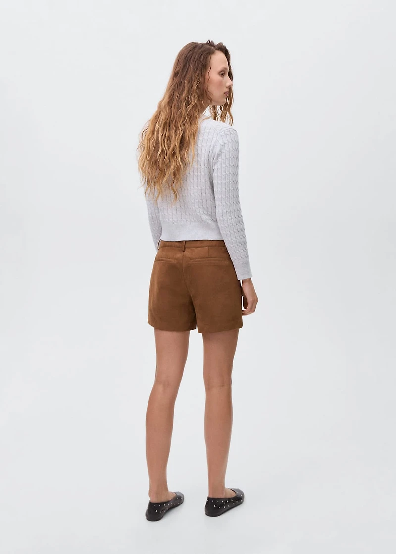 Suede-effect shorts