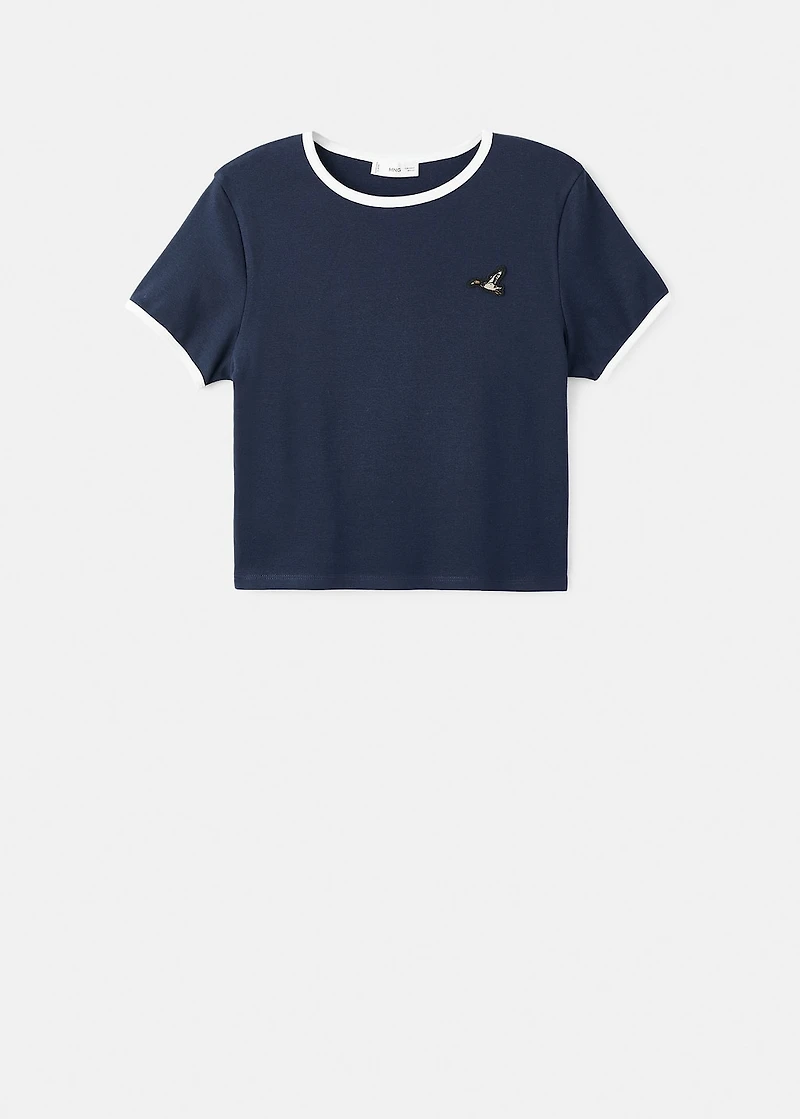 Embroidered cotton T-shirt