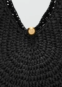 Natural fiber oval shoulder bag