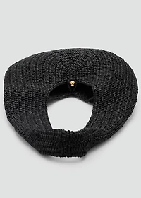 Natural fiber oval shoulder bag