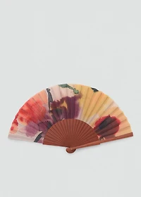 Floral-print fan