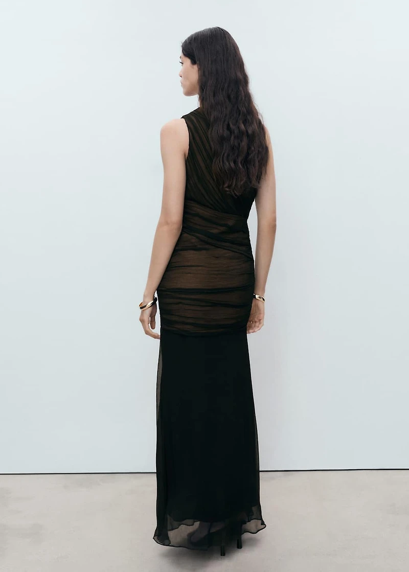 Contrasting textured dress