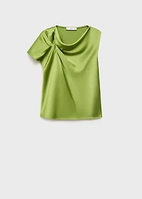 Satin shirt with draped detail