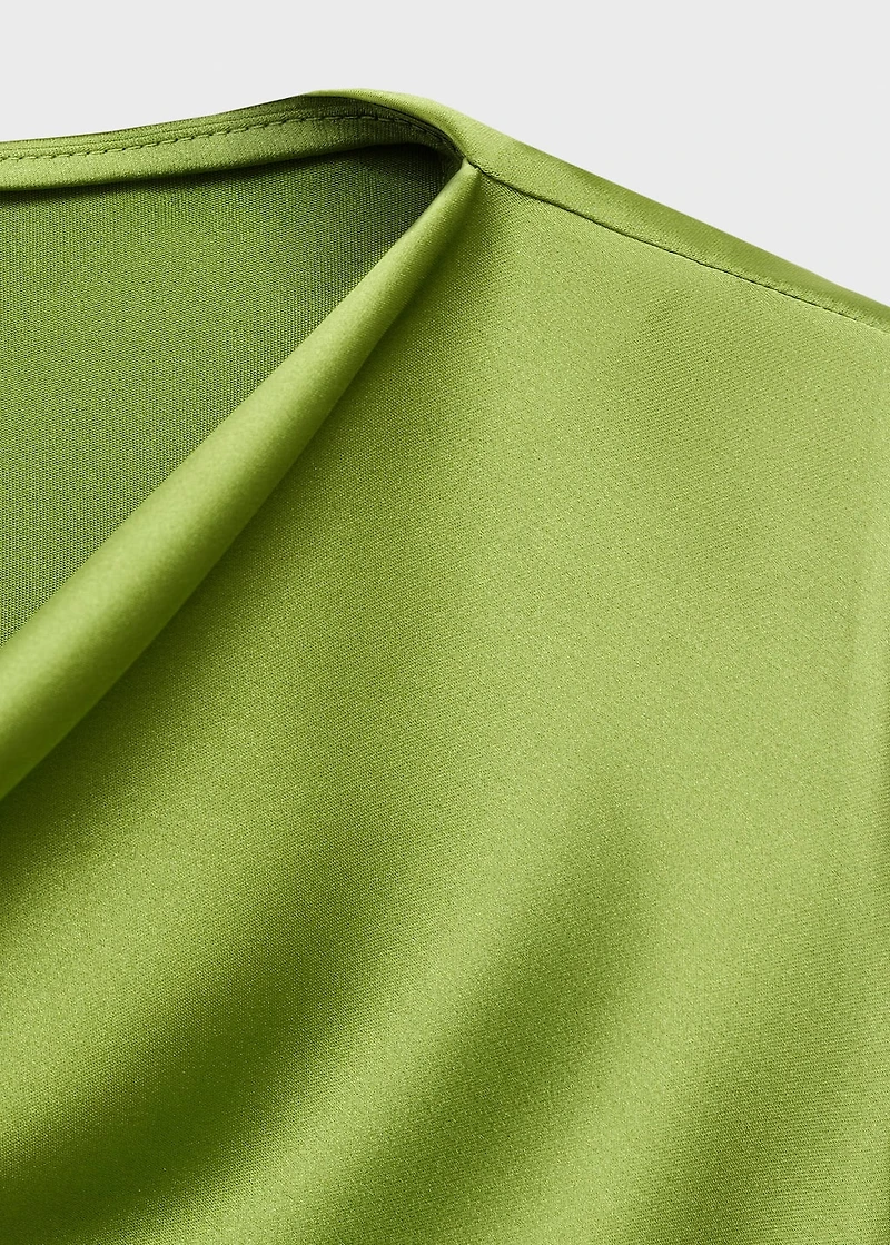 Satin shirt with draped detail