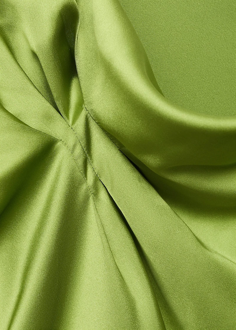 Satin shirt with draped detail