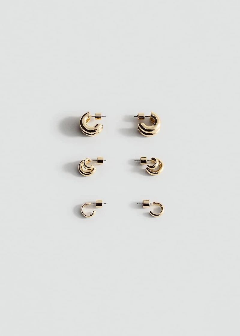 Set of combined hoop earrings