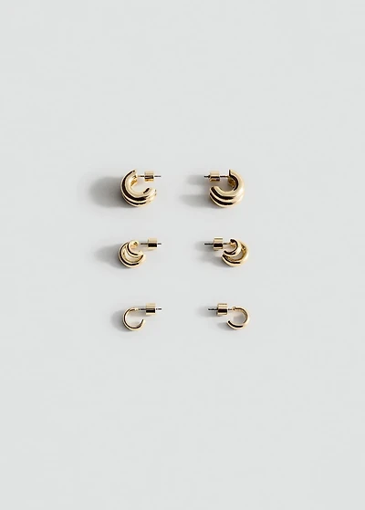 Set of combined hoop earrings