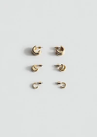 Set of combined hoop earrings