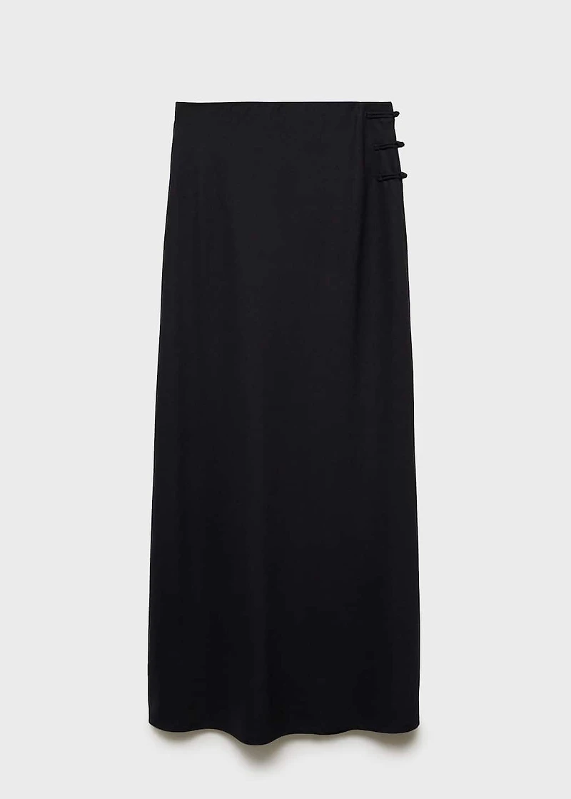 Linen-blend straight skirt