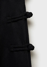 Linen-blend straight skirt