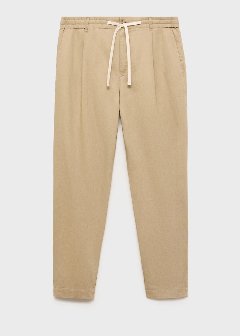 Slim-fit pants with drawstring