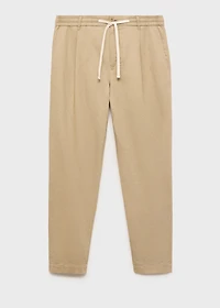 Slim-fit pants with drawstring