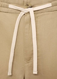 Slim-fit pants with drawstring