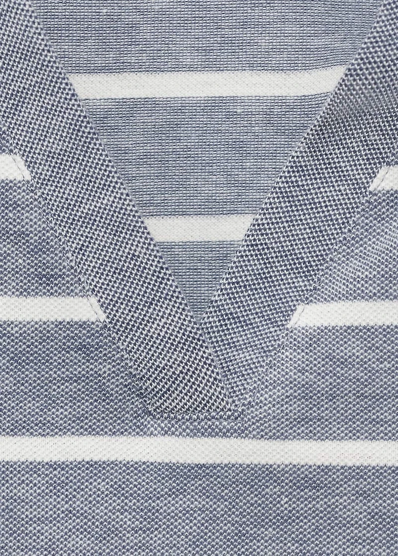 Striped cropped polo shirt