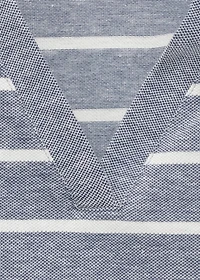 Striped cropped polo shirt