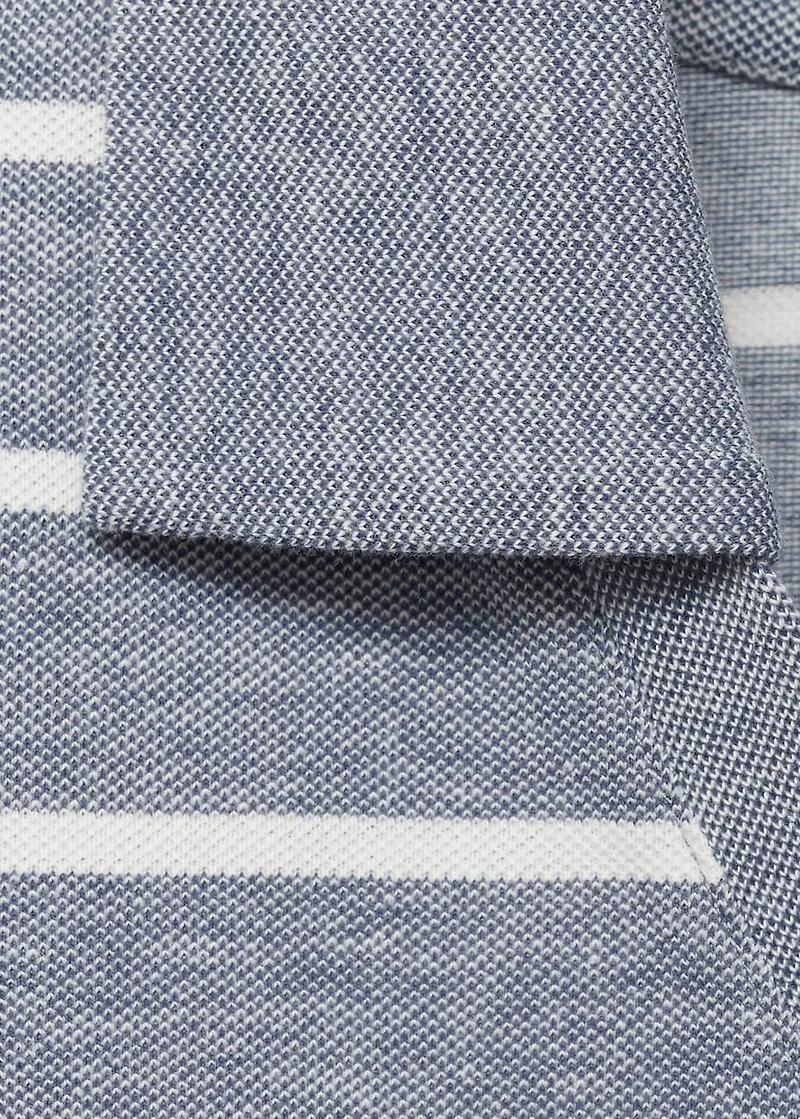 Striped cropped polo shirt