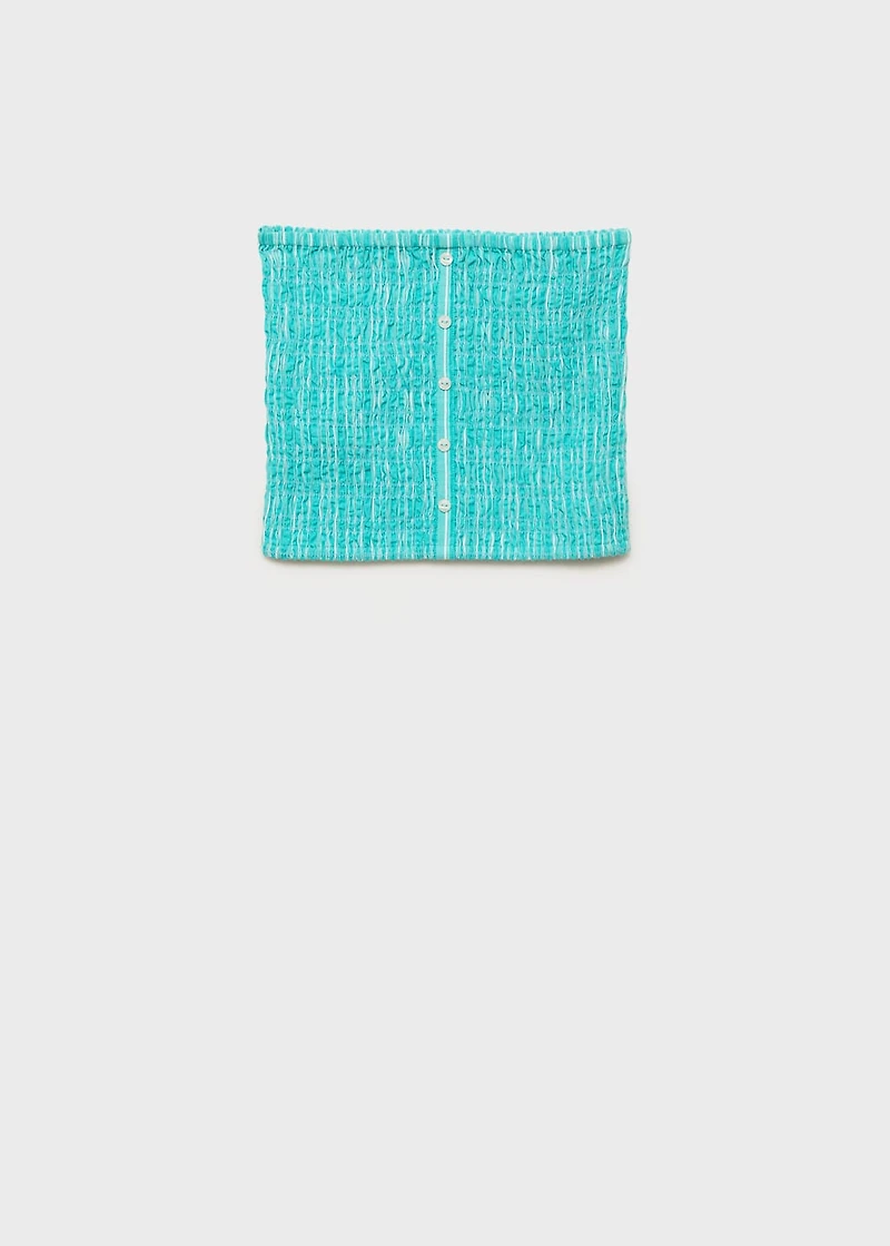 Ruched strapless top
