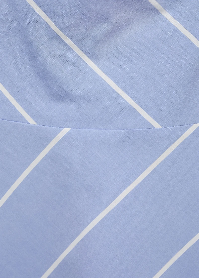 Asymmetrical striped dress with knot
