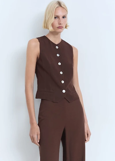 Suit vest with buttons