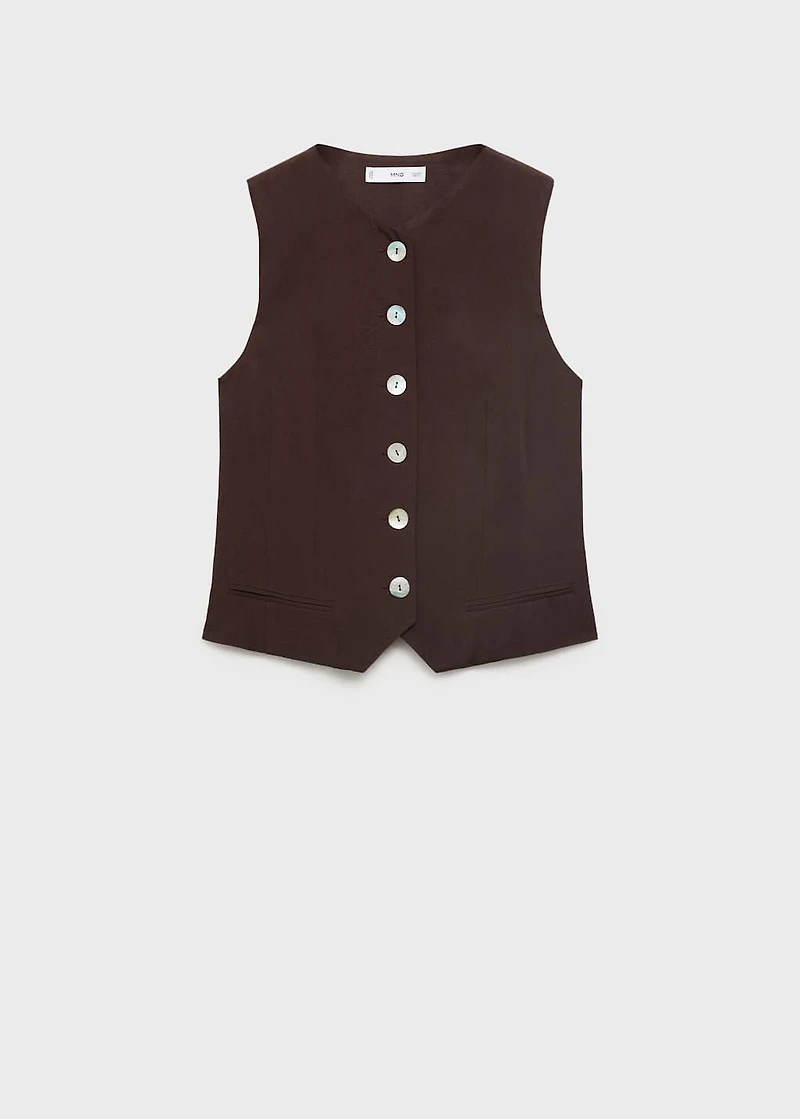 Suit vest with buttons