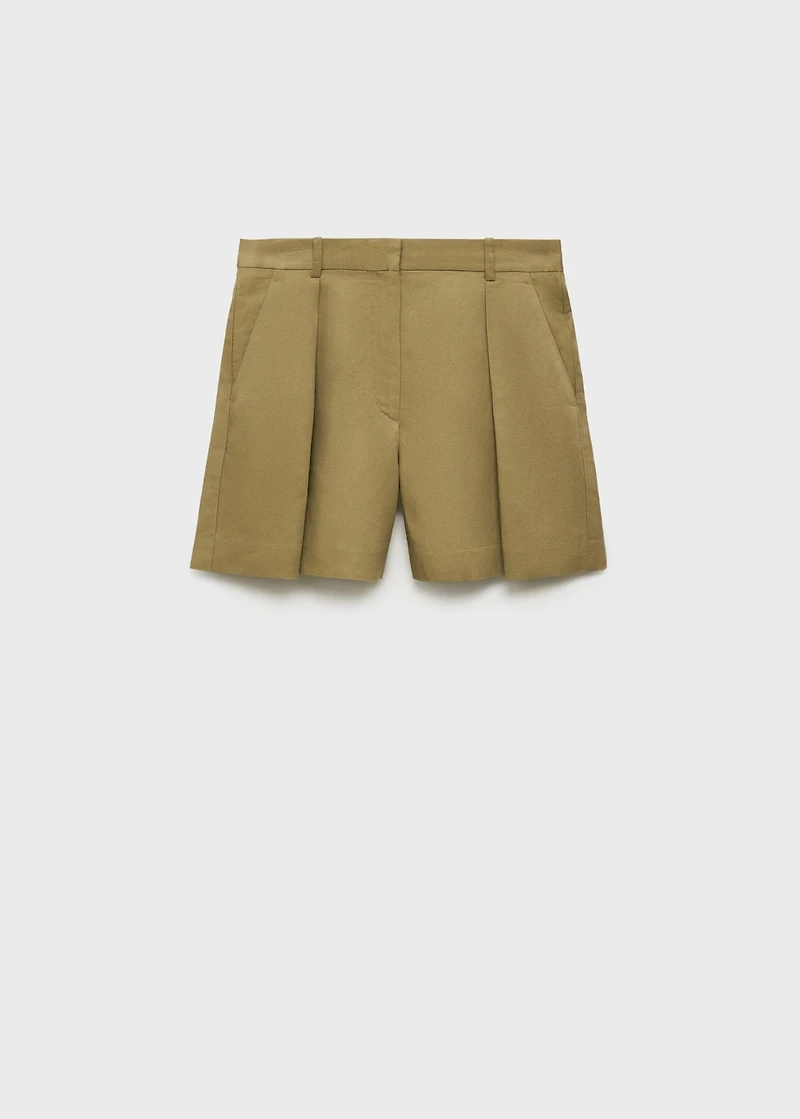 Linen-blend suit bermuda shorts