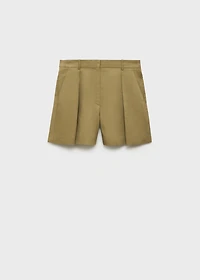 Linen-blend suit bermuda shorts
