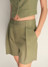 Linen-blend suit bermuda shorts
