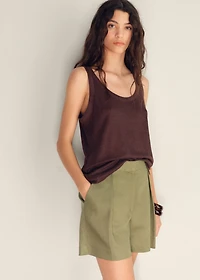Linen-blend suit bermuda shorts