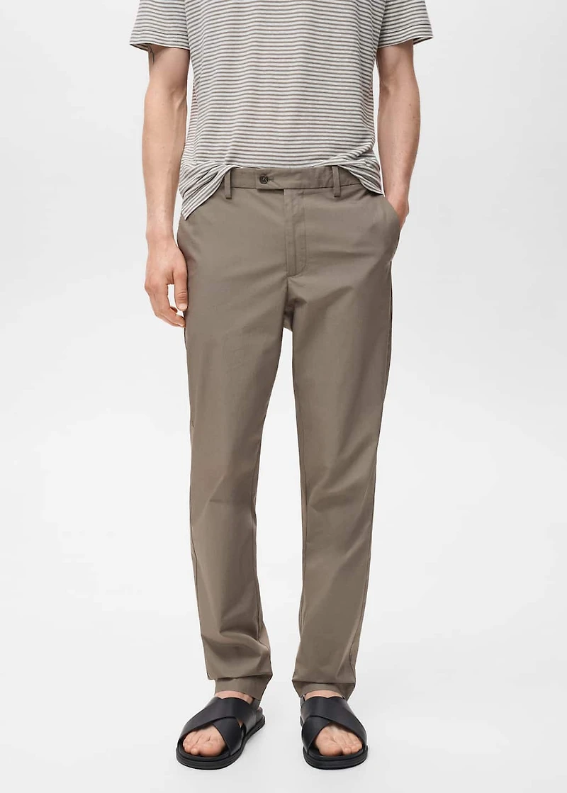 100% slim-fit cotton pants