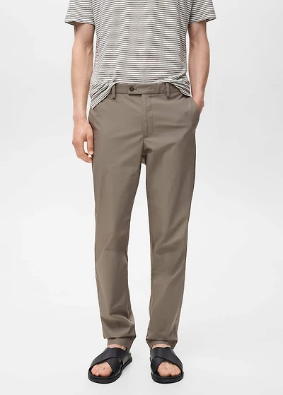 100% slim-fit cotton pants