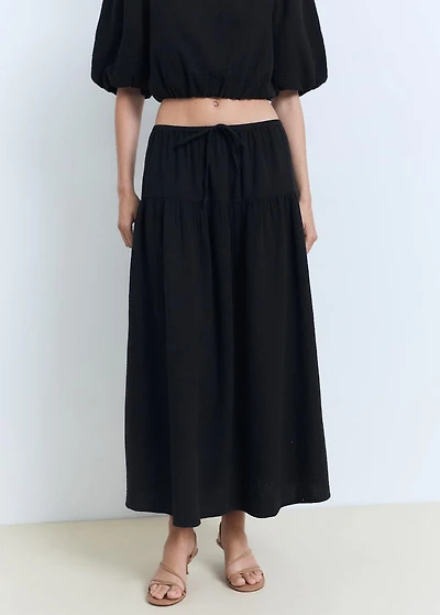 Cotton drawstring skirt