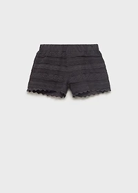 Crochet shorts with ruffles