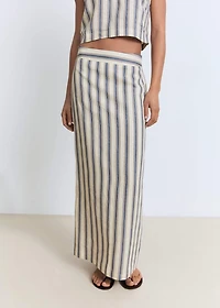Striped linen skirt