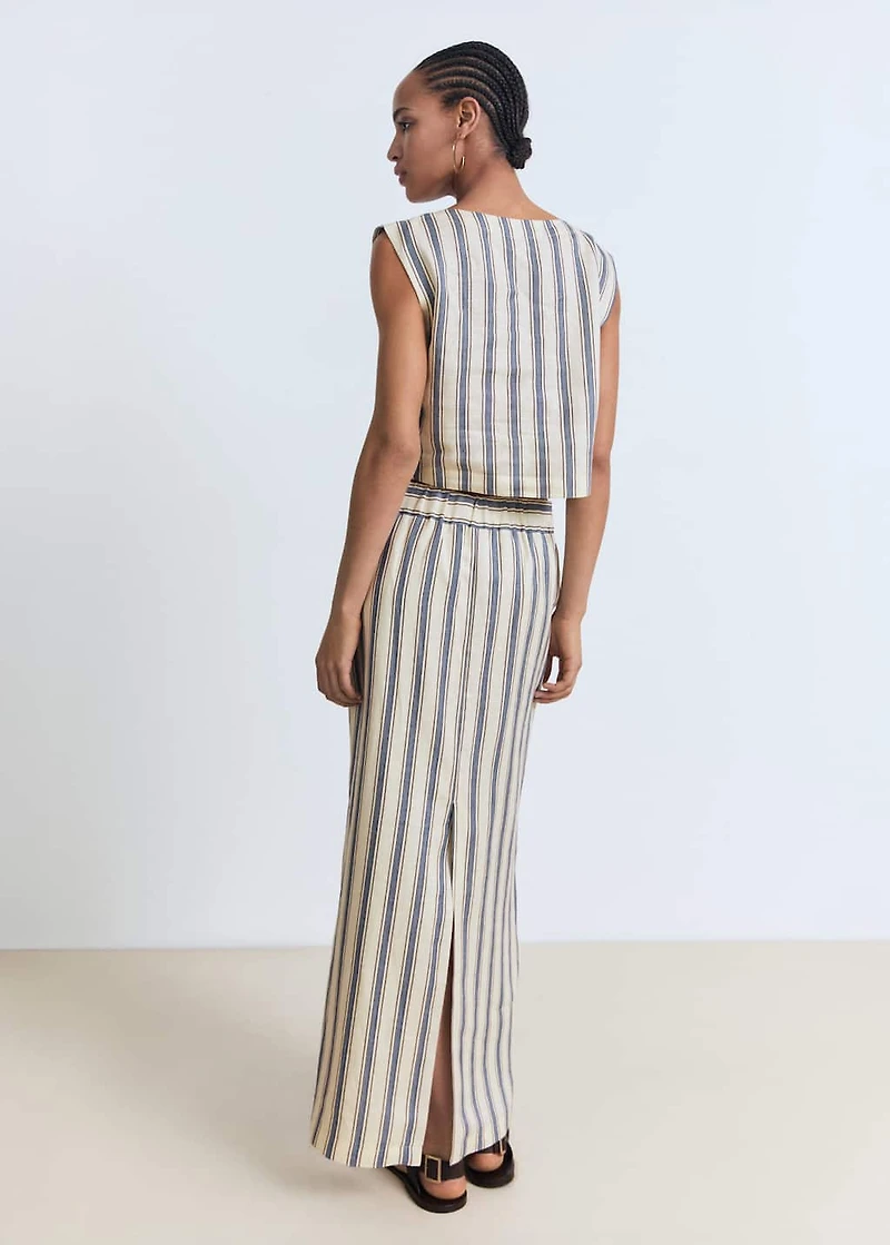 Striped linen skirt