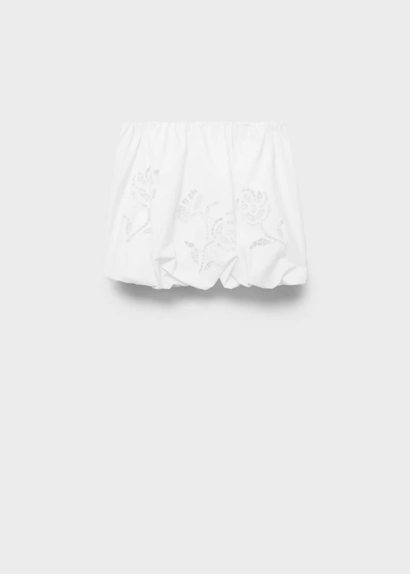 Embroidered balloon skirt