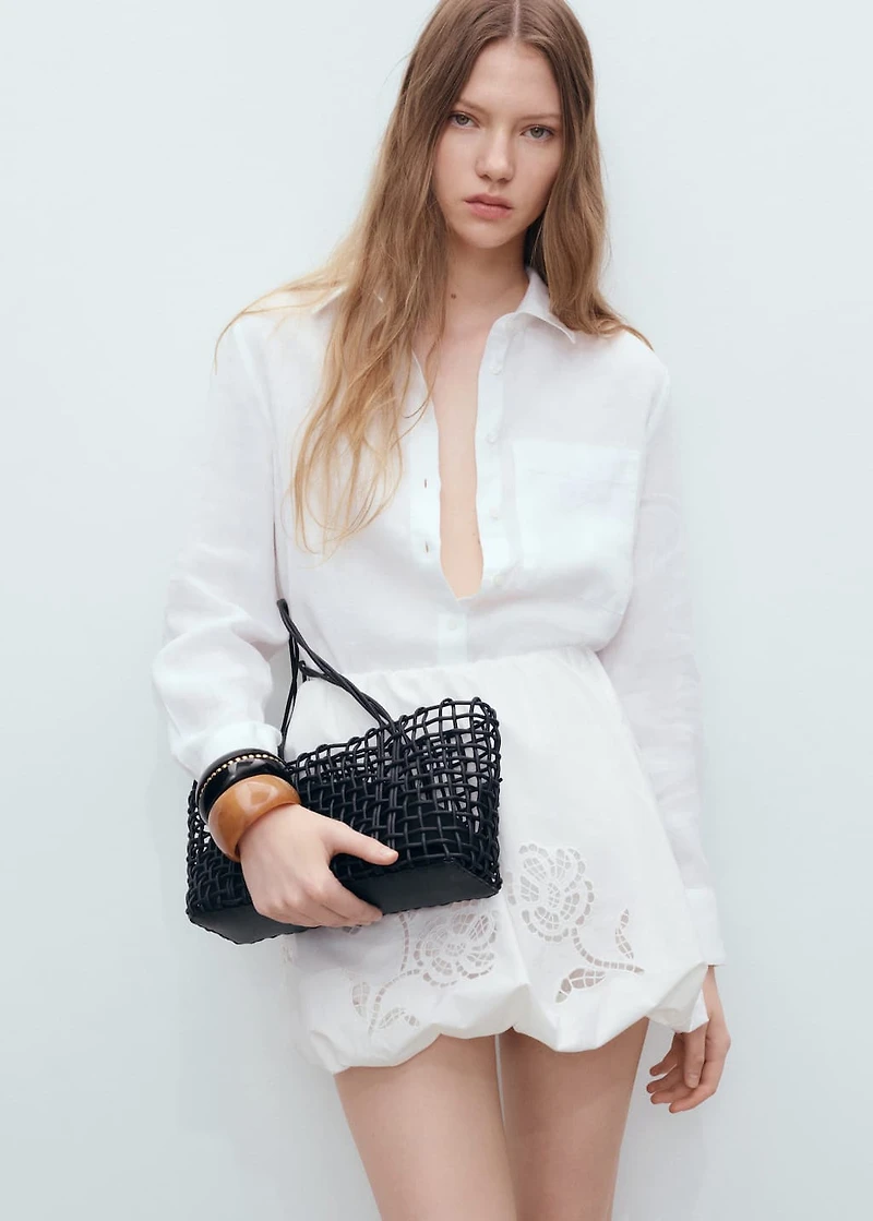 Embroidered balloon skirt