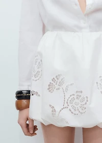 Embroidered balloon skirt