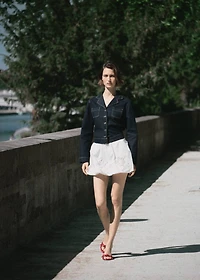 Embroidered balloon skirt