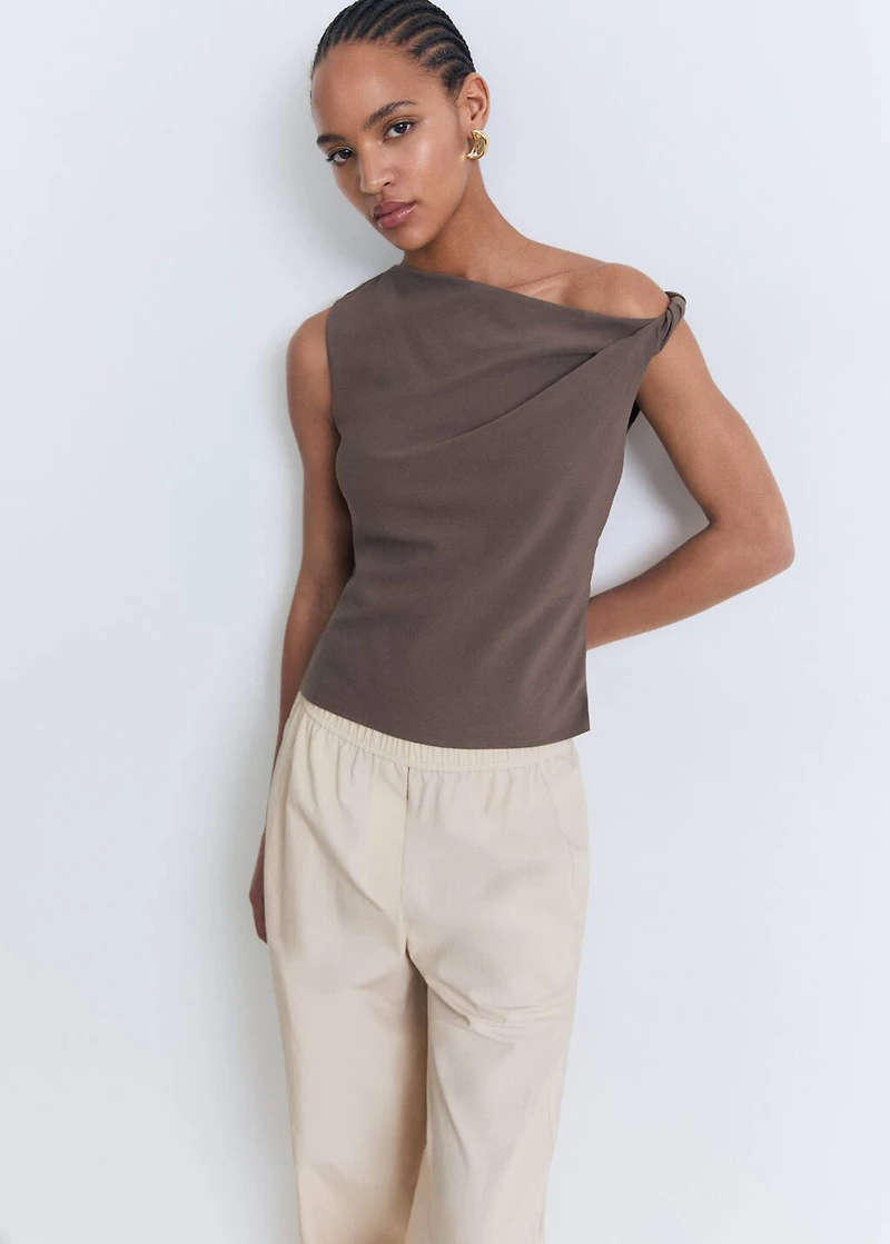 Cotton paperbag pants