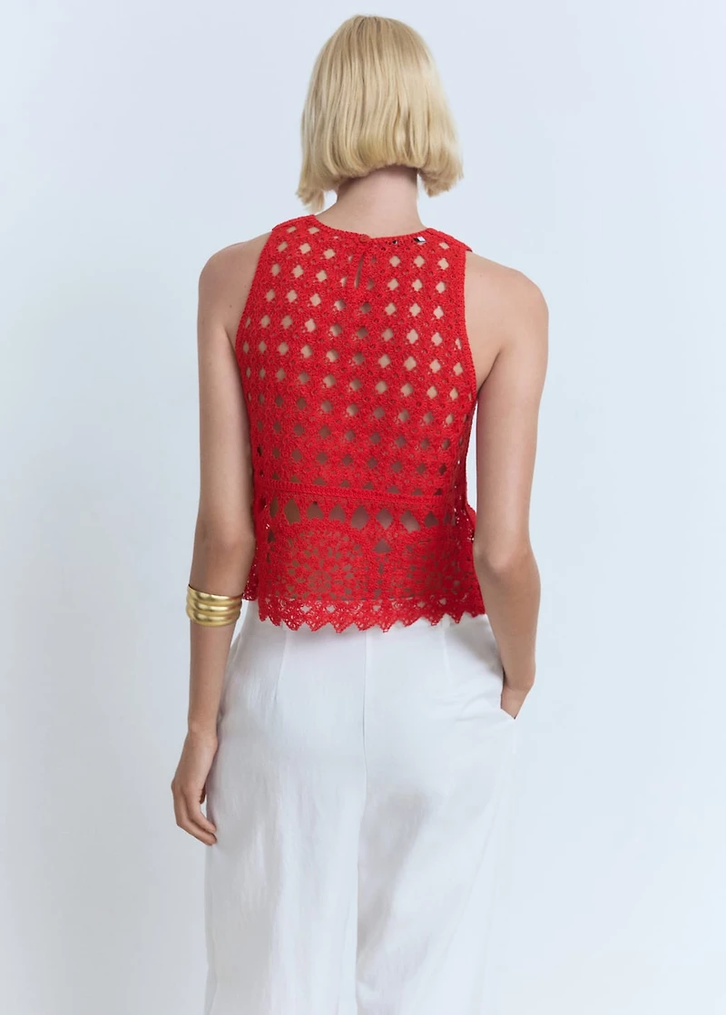 Crochet knitted top