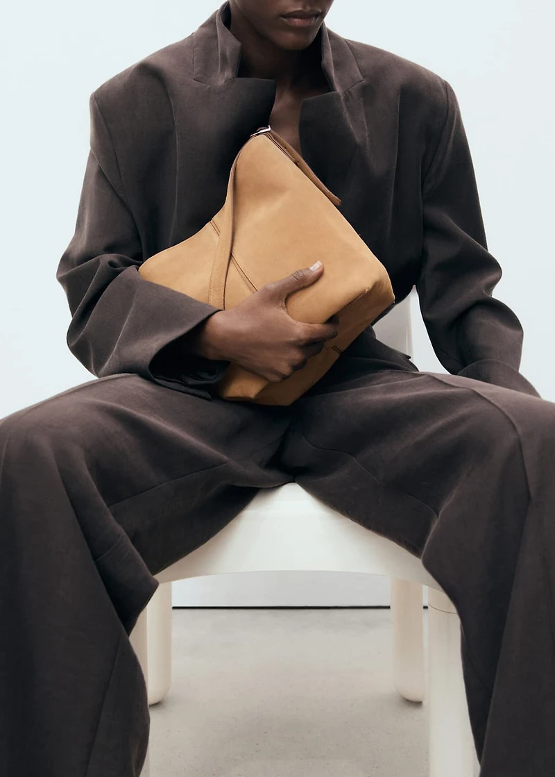 Leather bucket bag